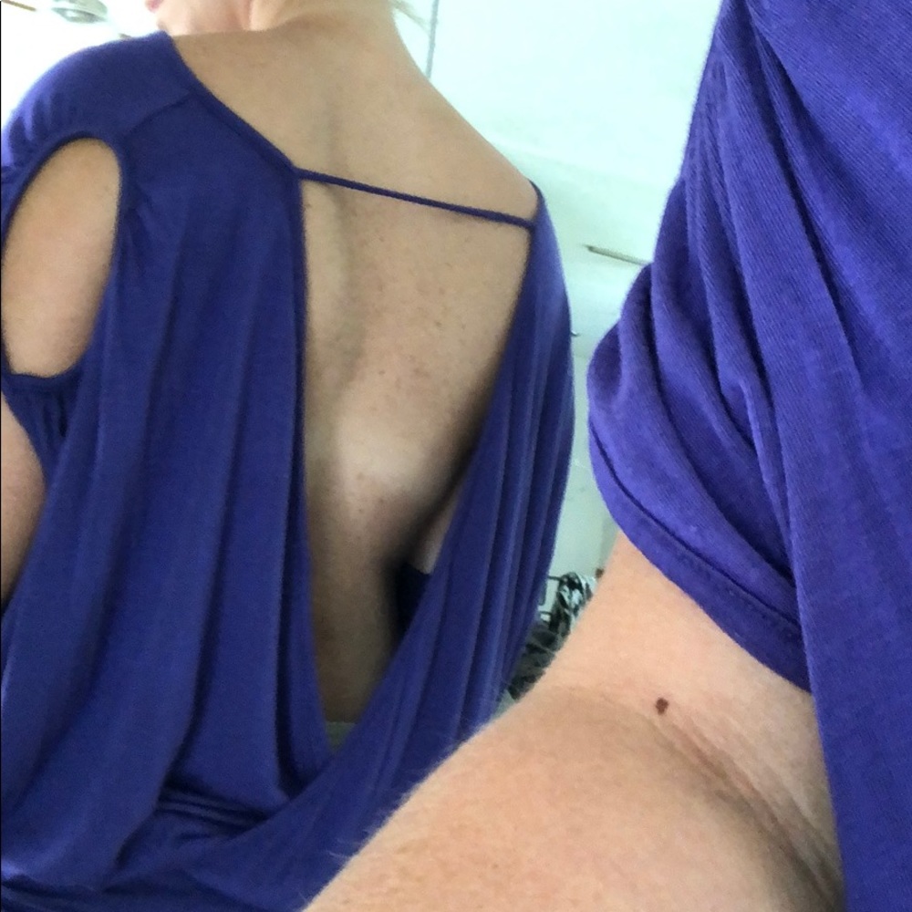 Purple draped shirt